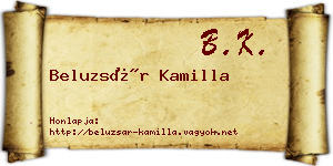 Beluzsár Kamilla névjegykártya